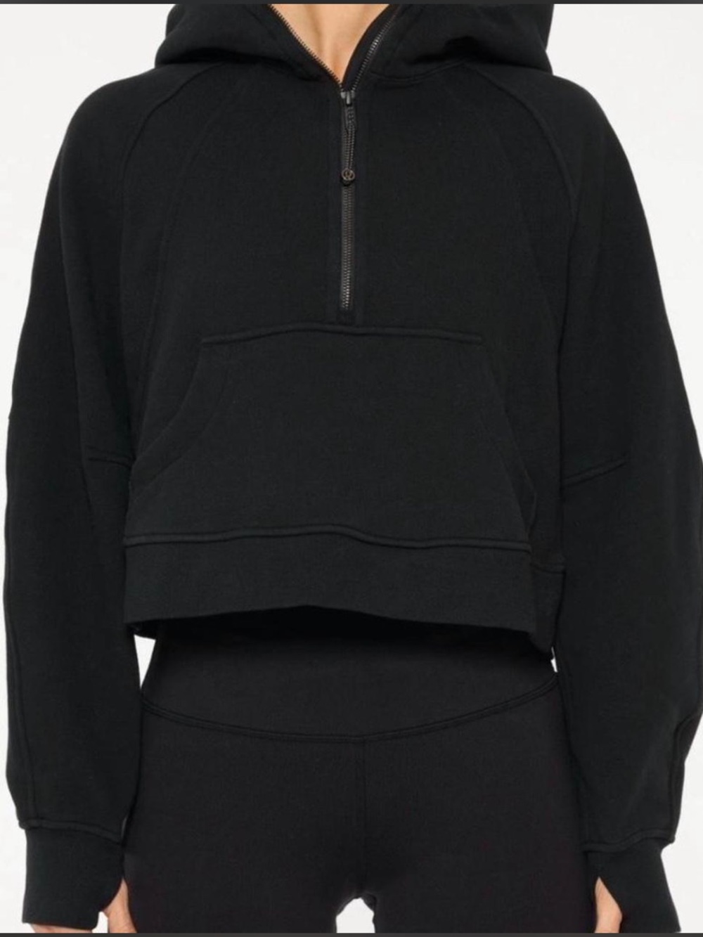 lululemon scuba half zip cropped hoodie in black size small